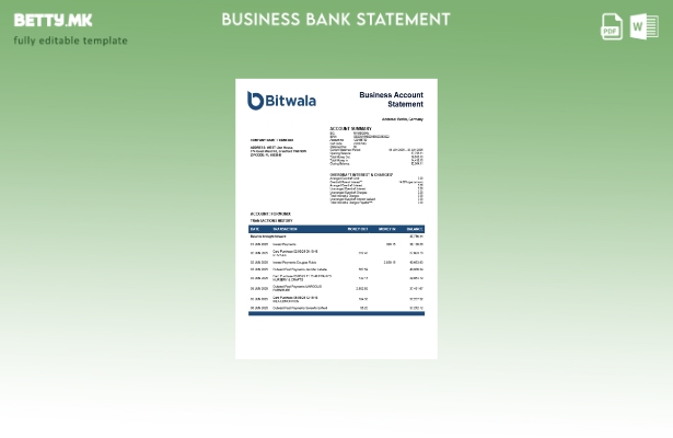 модерен стил Обединетото Кралство Битвала цврста изјава за сметката Шаблон Word 